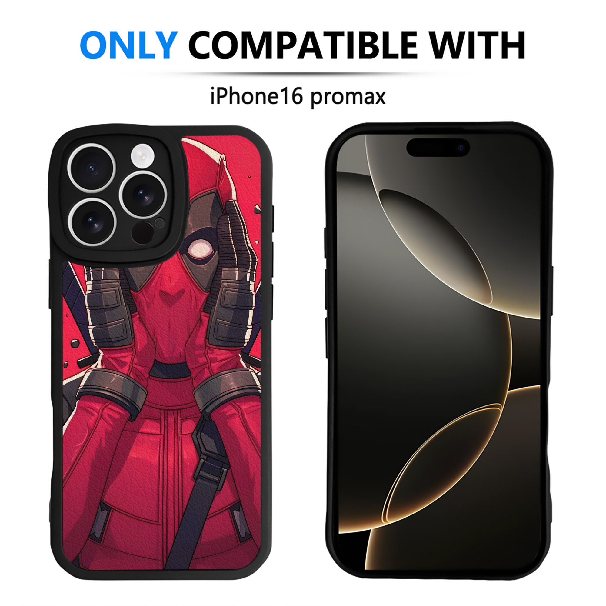 （画像用） Deadpool デッドプール 【iPhone 16シリーズ対応】シリコンスマホケース（レザー調） 材質：シリコン